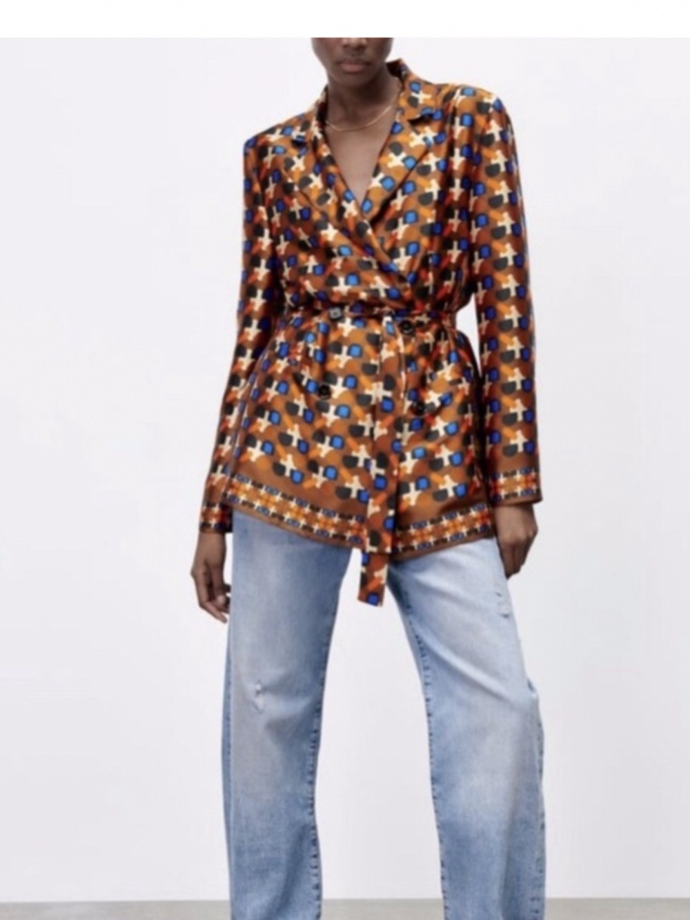 Zara printed blazer XS
